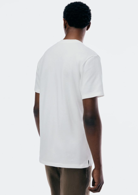 Camiseta Básica Hering Henley Texturizada Masculina - Off White