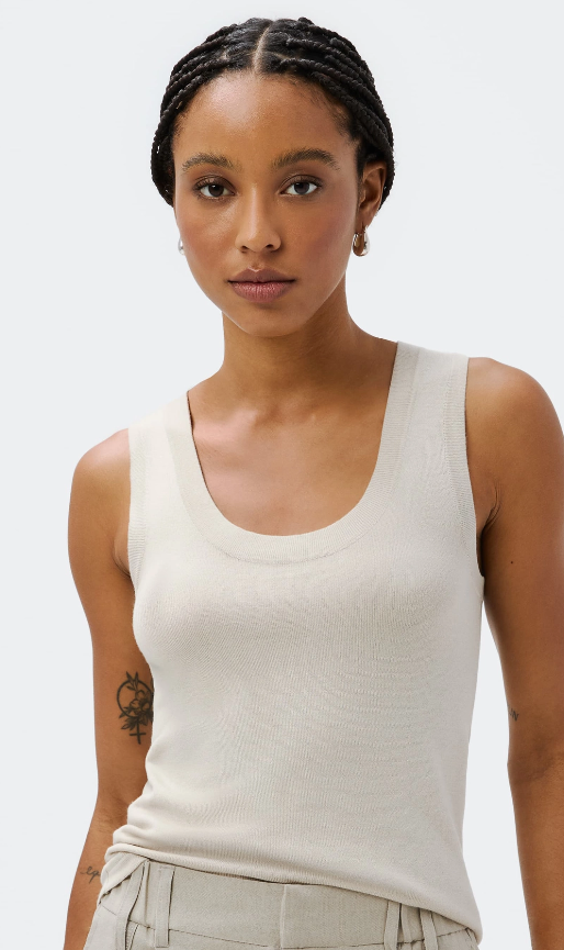 Regata Hering Slim Decote U Em Tricô De Viscose Feminina - Cinza
