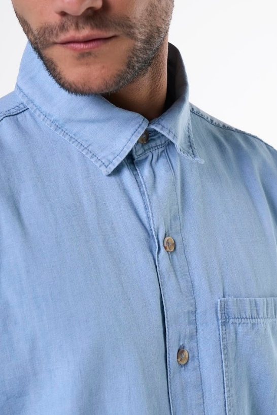 Camisa Hering Jeans Masculina - Azul