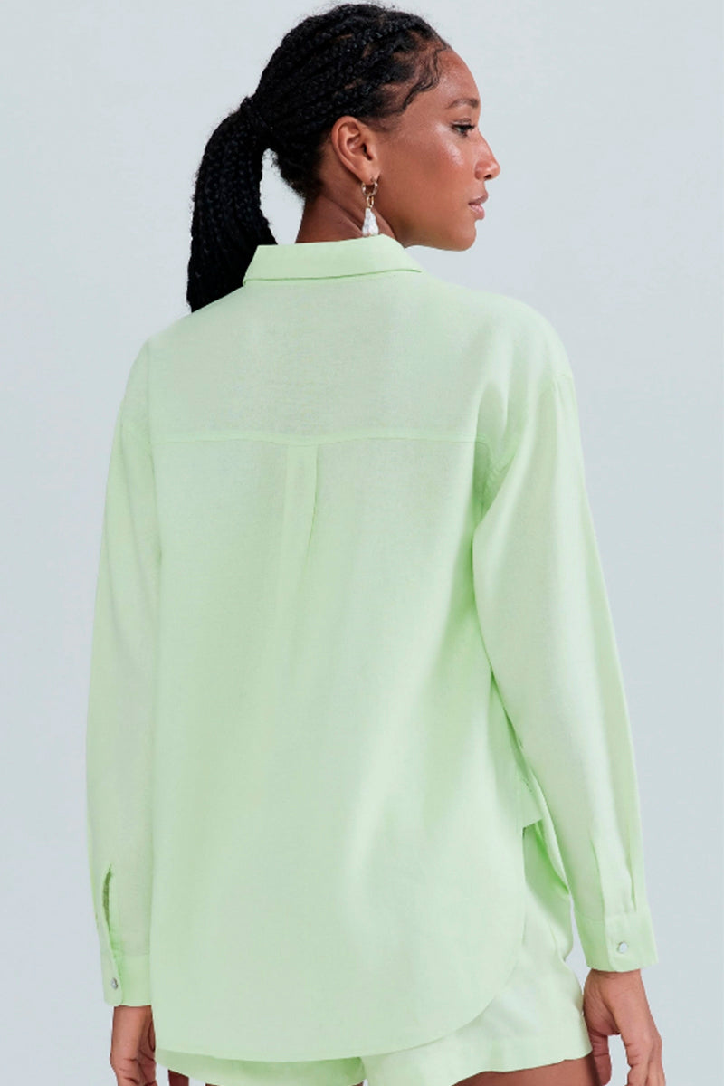 Camisa Oversized Hering Feminina - Verde Lima