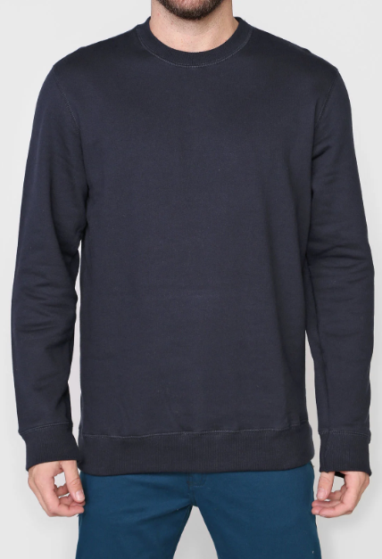Blusão Básico Hering Comfort Em Moletom Peluciado Masculino - Marinho