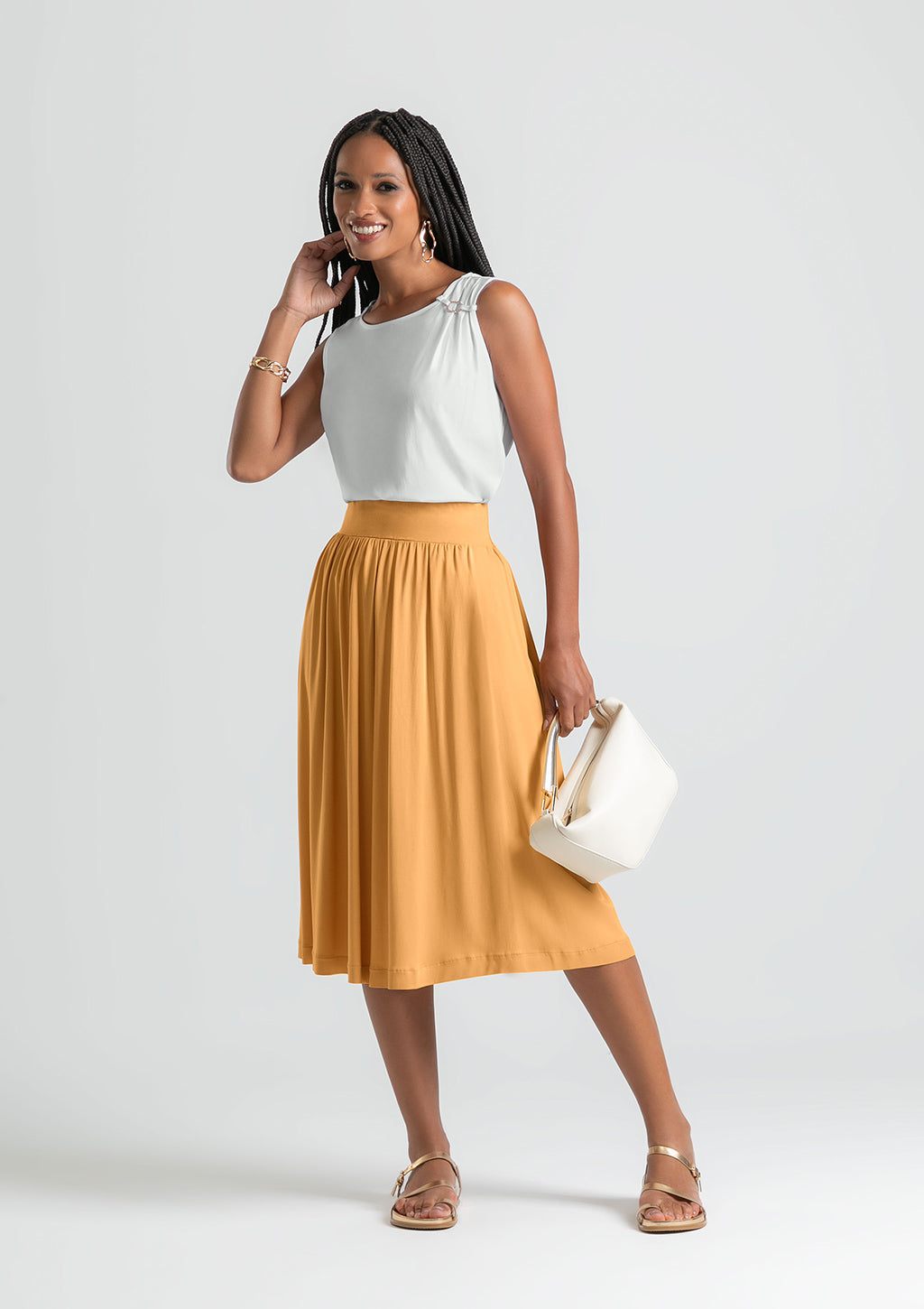 Blusa Alça Única Com Detalhe dourado Na Alça Cativa Feminina
