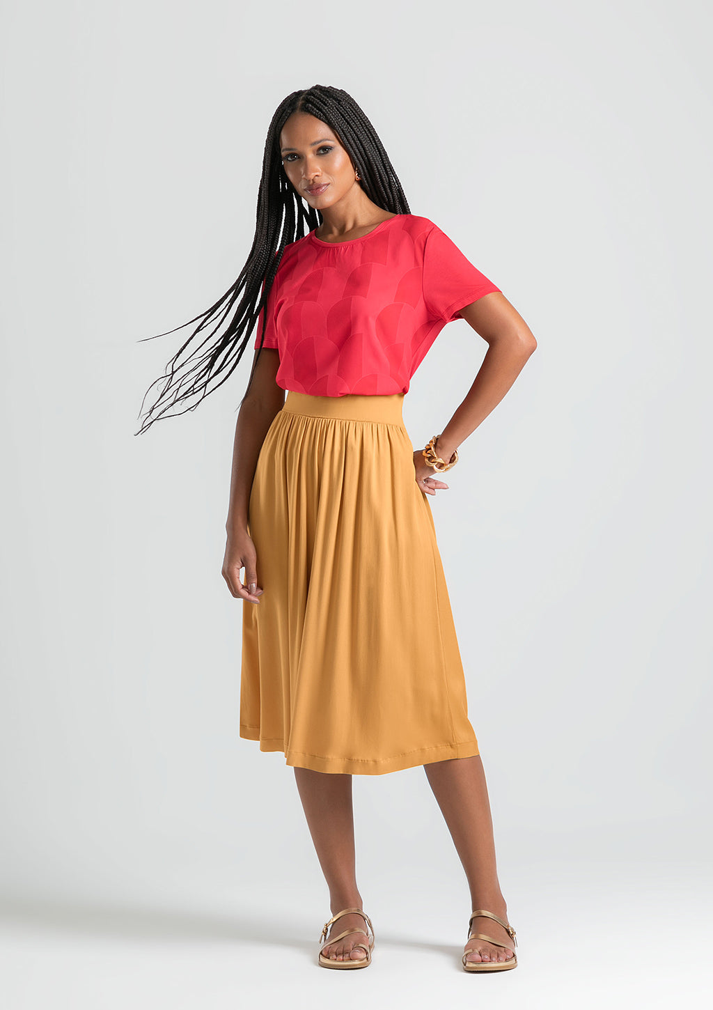 Blusa Manga Curta Cativa Estampada Feminina