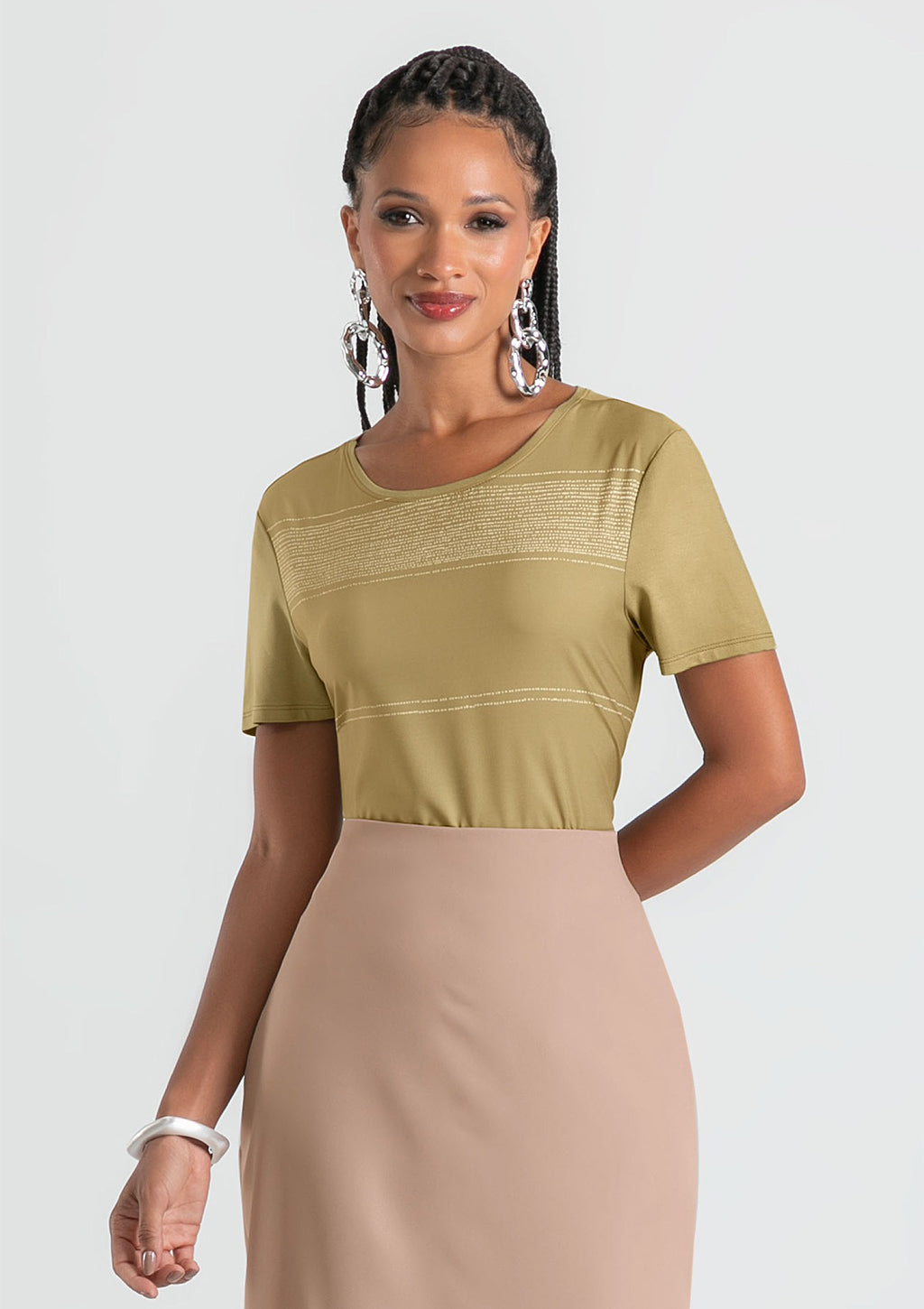 Blusa Manga Curta Cativa Estampada Feminina