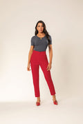 Calça Cativa Social com Bolsos  Feminina– Vermelha