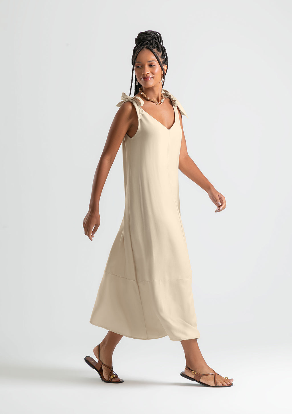 Vestido Longo Sem Mangas Cativa Feminino