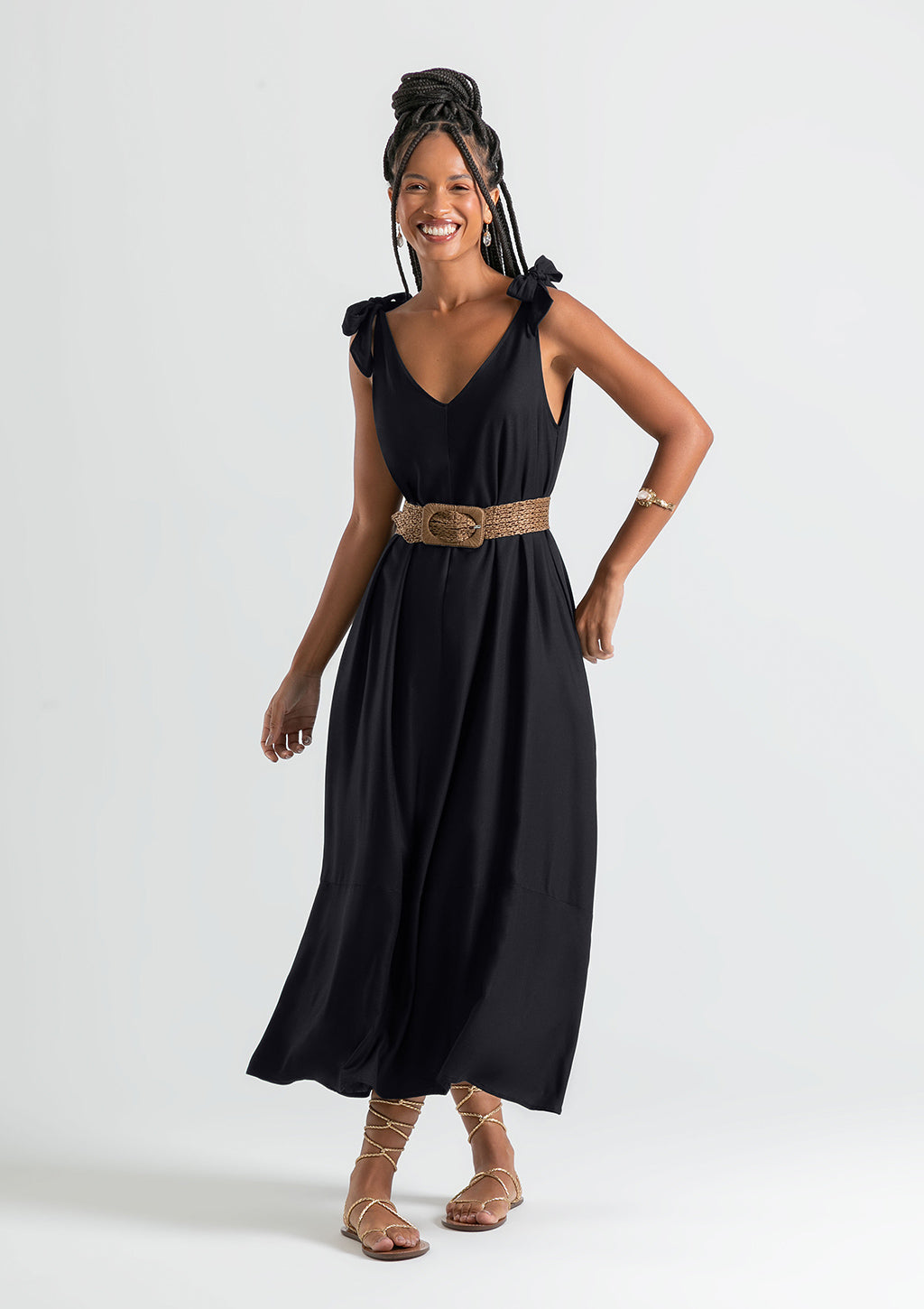 Vestido Longo Sem Mangas Cativa Feminino