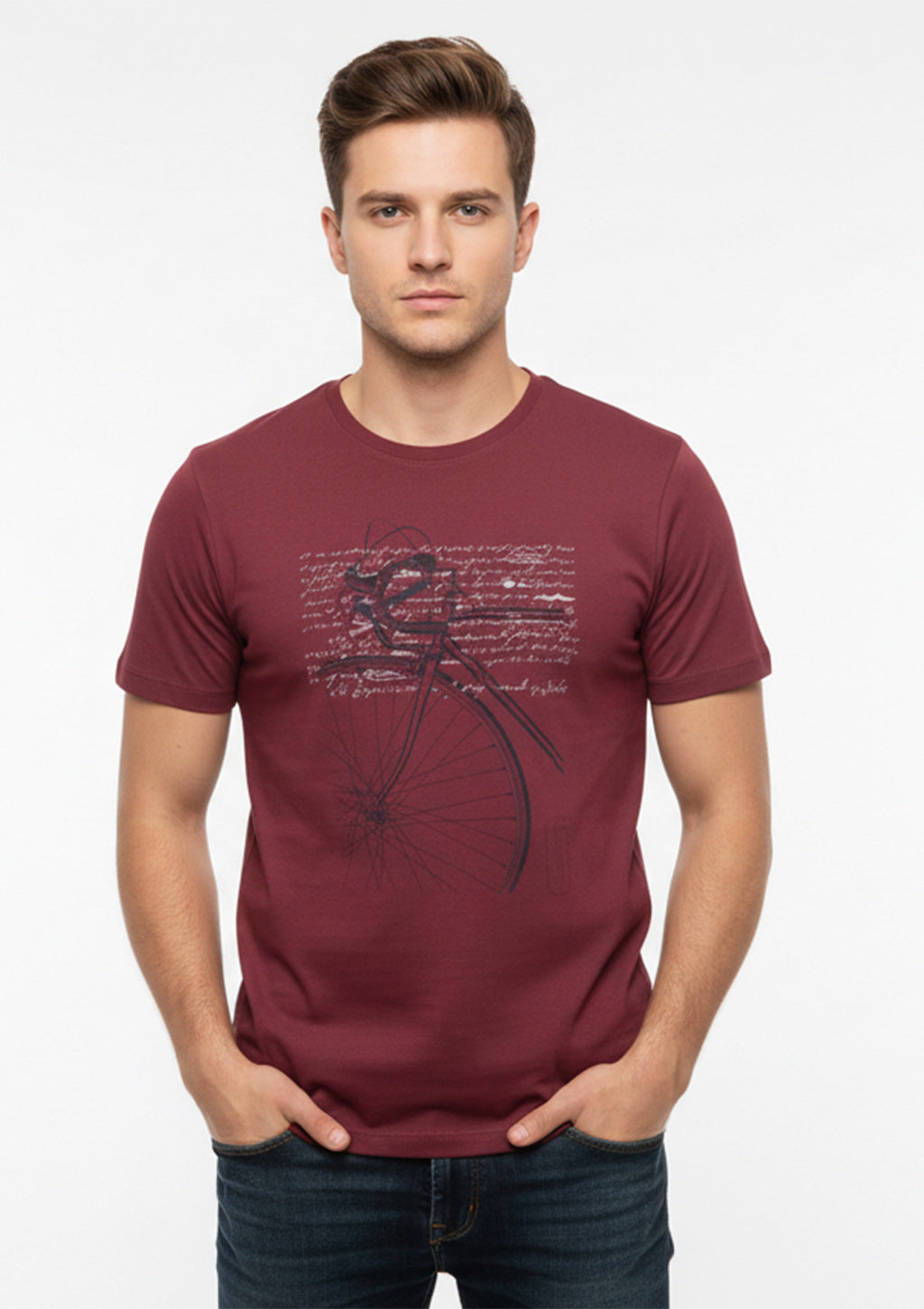 Camiseta Manga Curta Distrito Urbano Estampada Desenhos Orgânicos Masculina