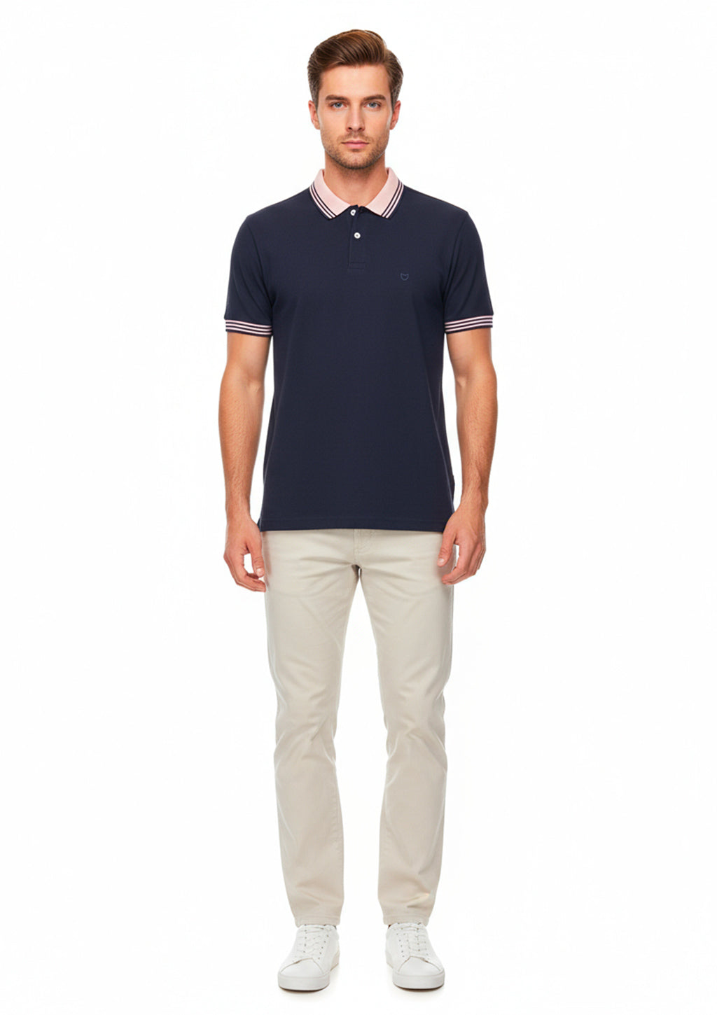 Camisa Polo Fred e Filó Com Detalhes Na Gola E Manga Masculina