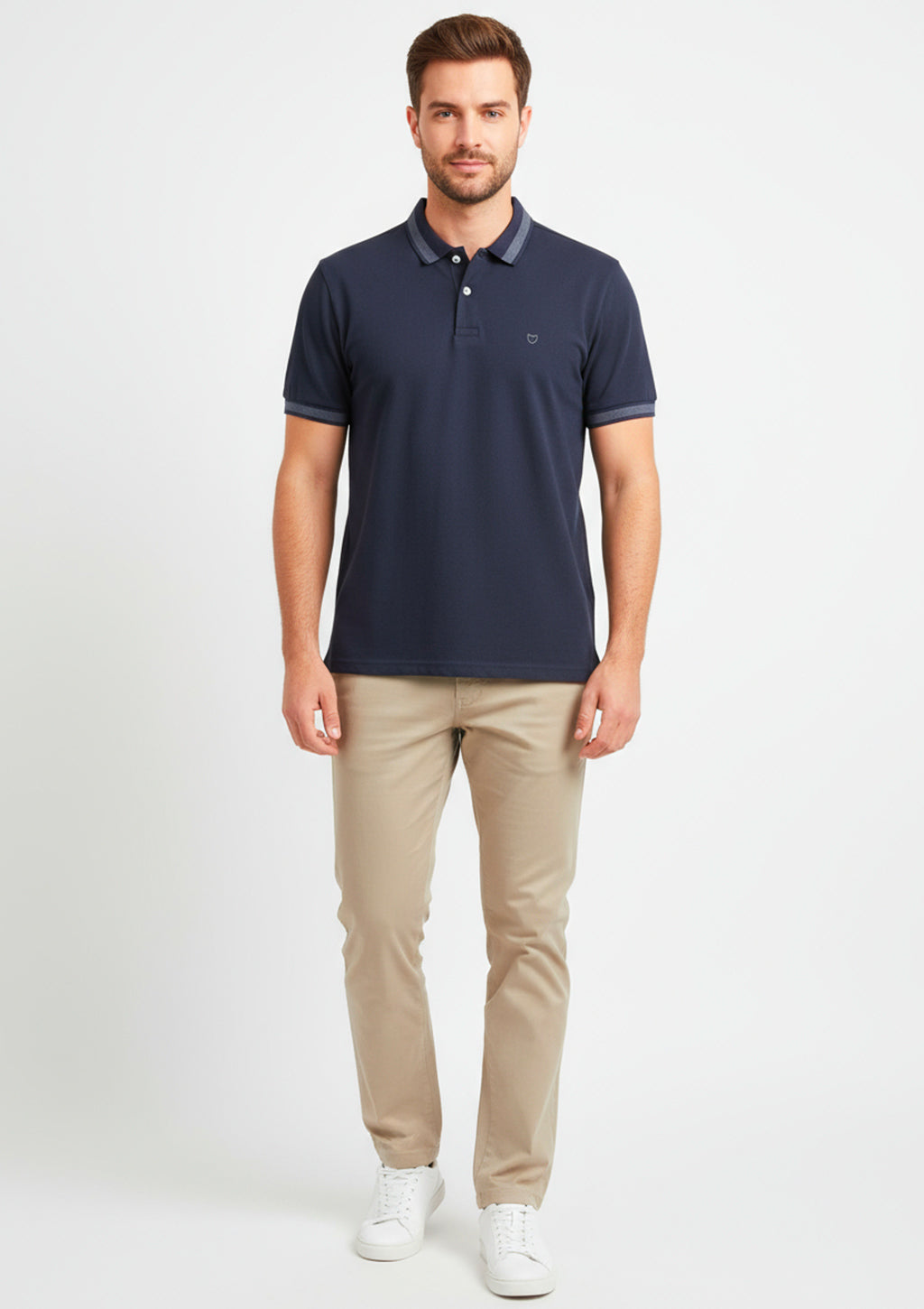 Camisa Polo Fred e Filó Com Detalhes Na Gola E Manga Masculina