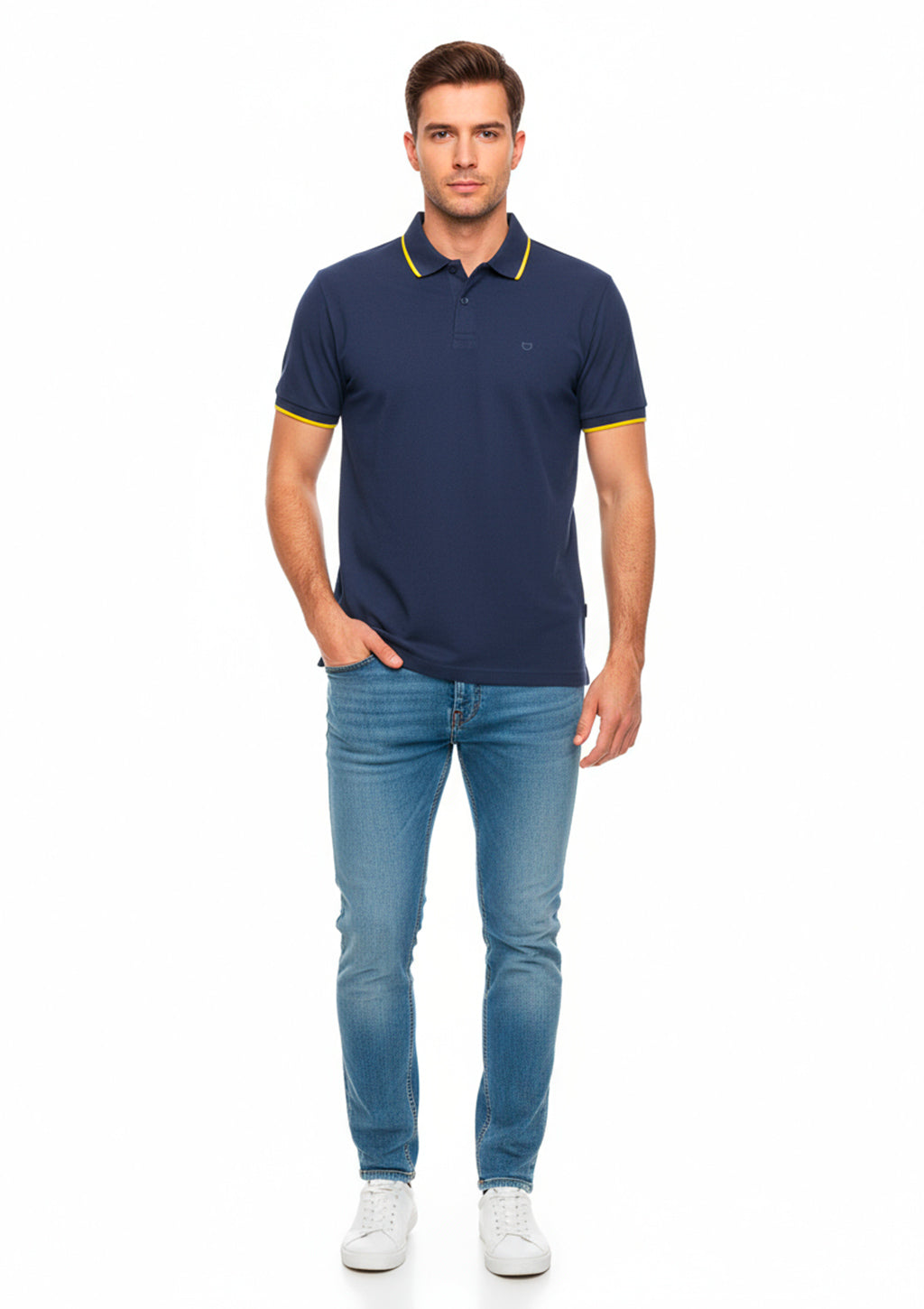 Camisa Polo Fred e Filó Com Detalhes Na Gola E Manga Masculina