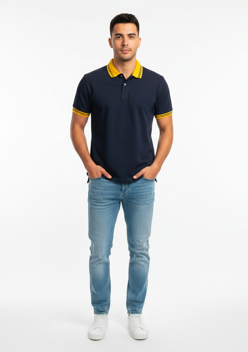Camisa Polo Fred e Filó Com Detalhes Na Gola E Manga Masculina