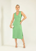 Vestido Midi Feminino Sem Mangas Cativa