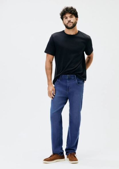 Calça Jeans Reta Soft Touch Hering Masculina - Azul