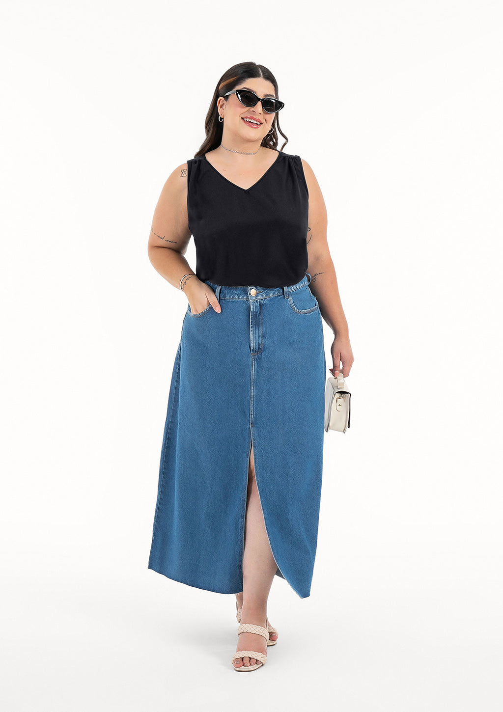 Blusa Sem Mangas Plus Size Feminina Cativa