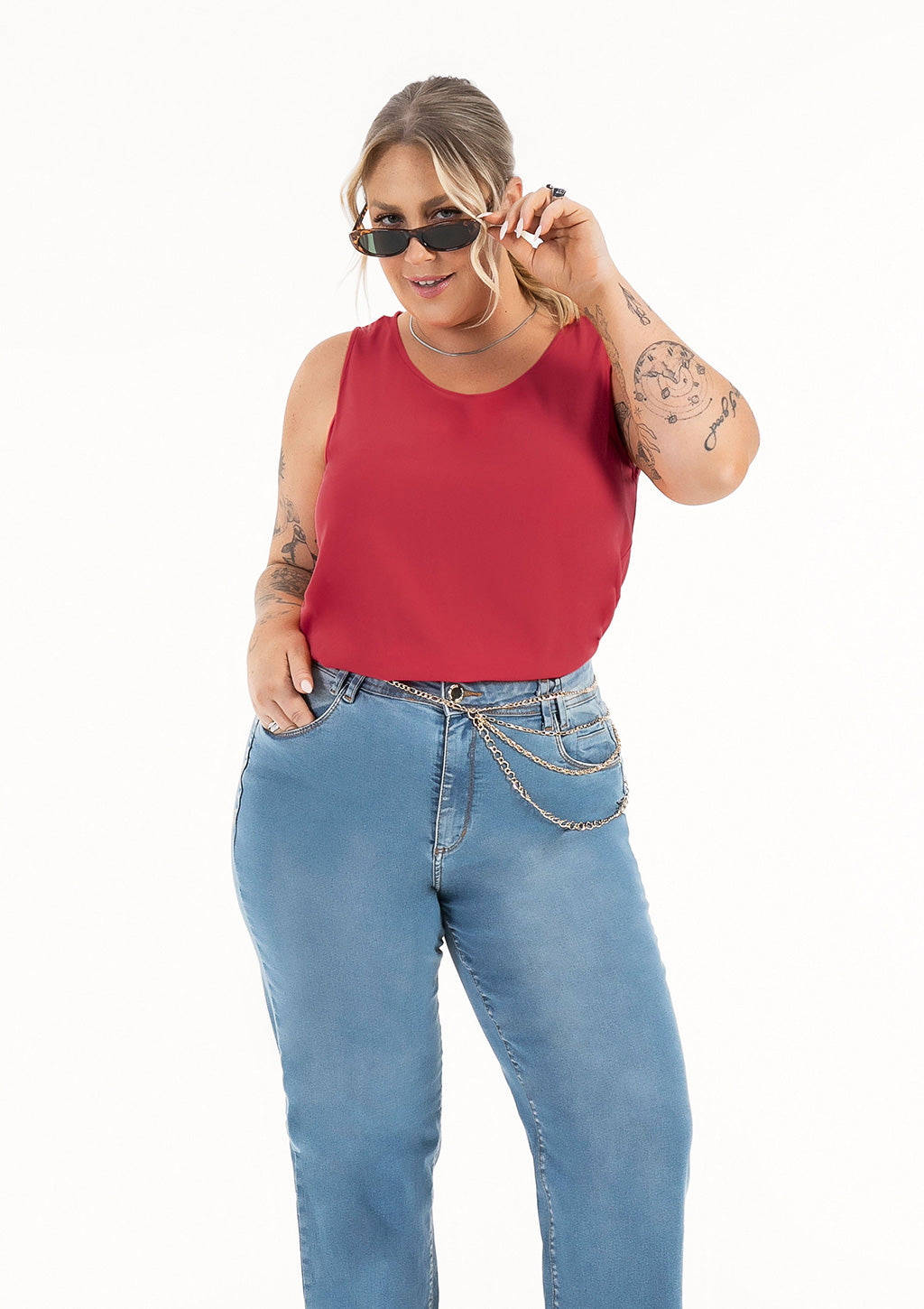 Regata Lisa Plus Size Feminina Cativa