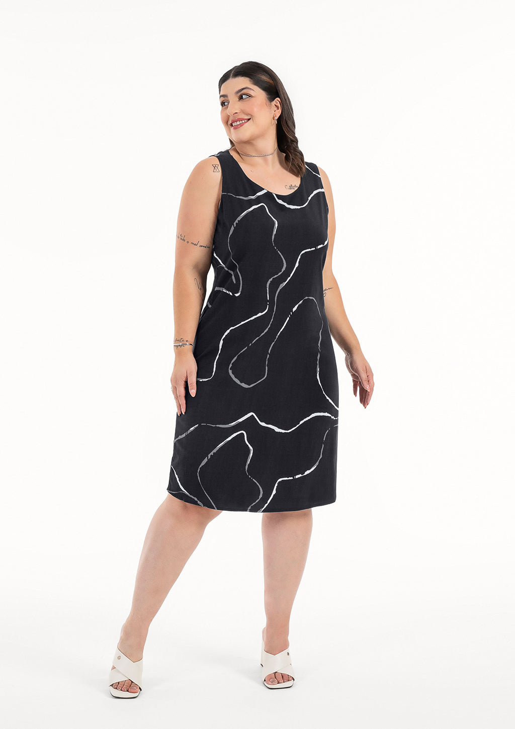 Vestido Curto Plus Size Cativa Habana Estampado Feminino