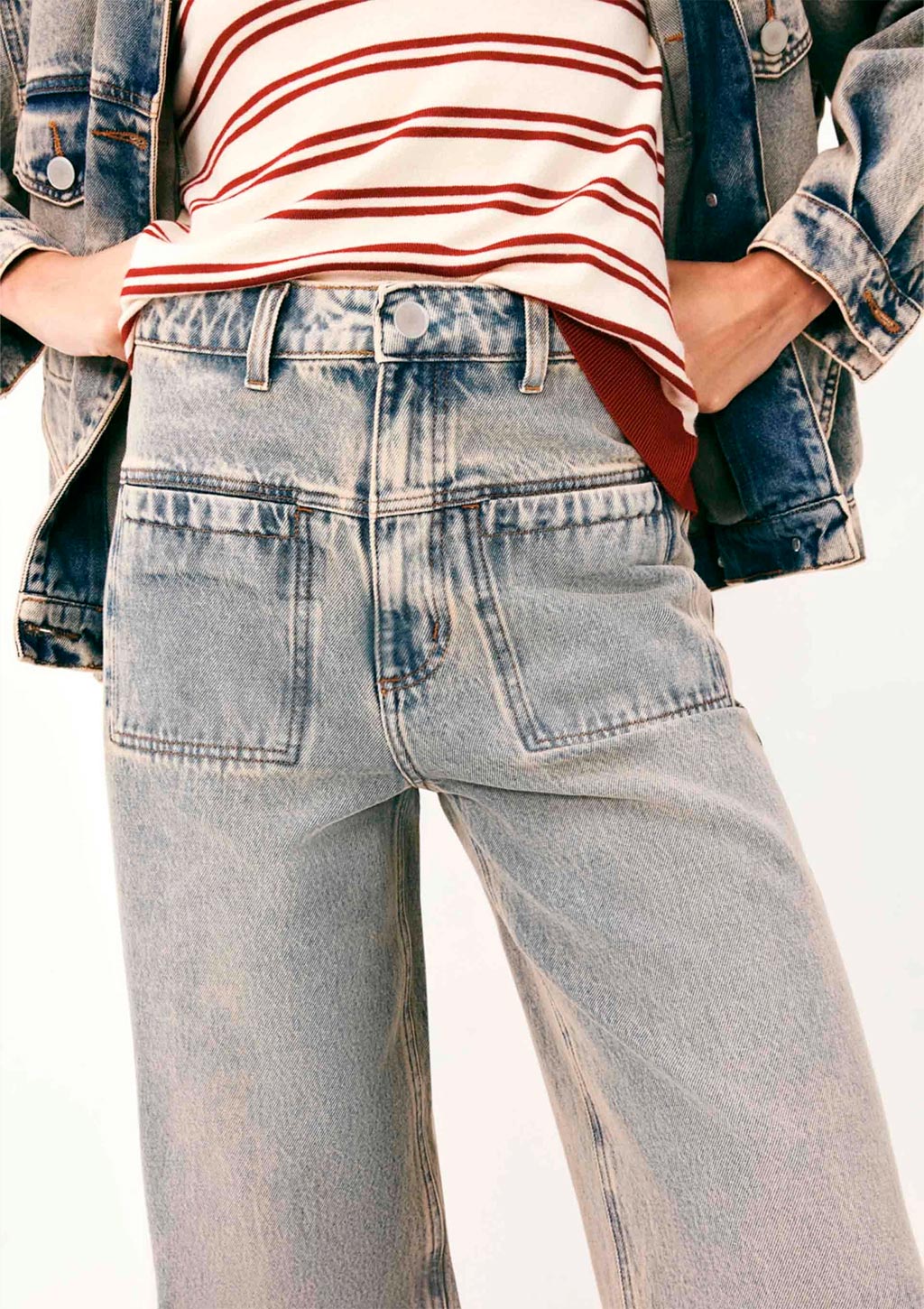 Calça Jeans Wide Leg Hering Cintura Alta Feminina - Azul