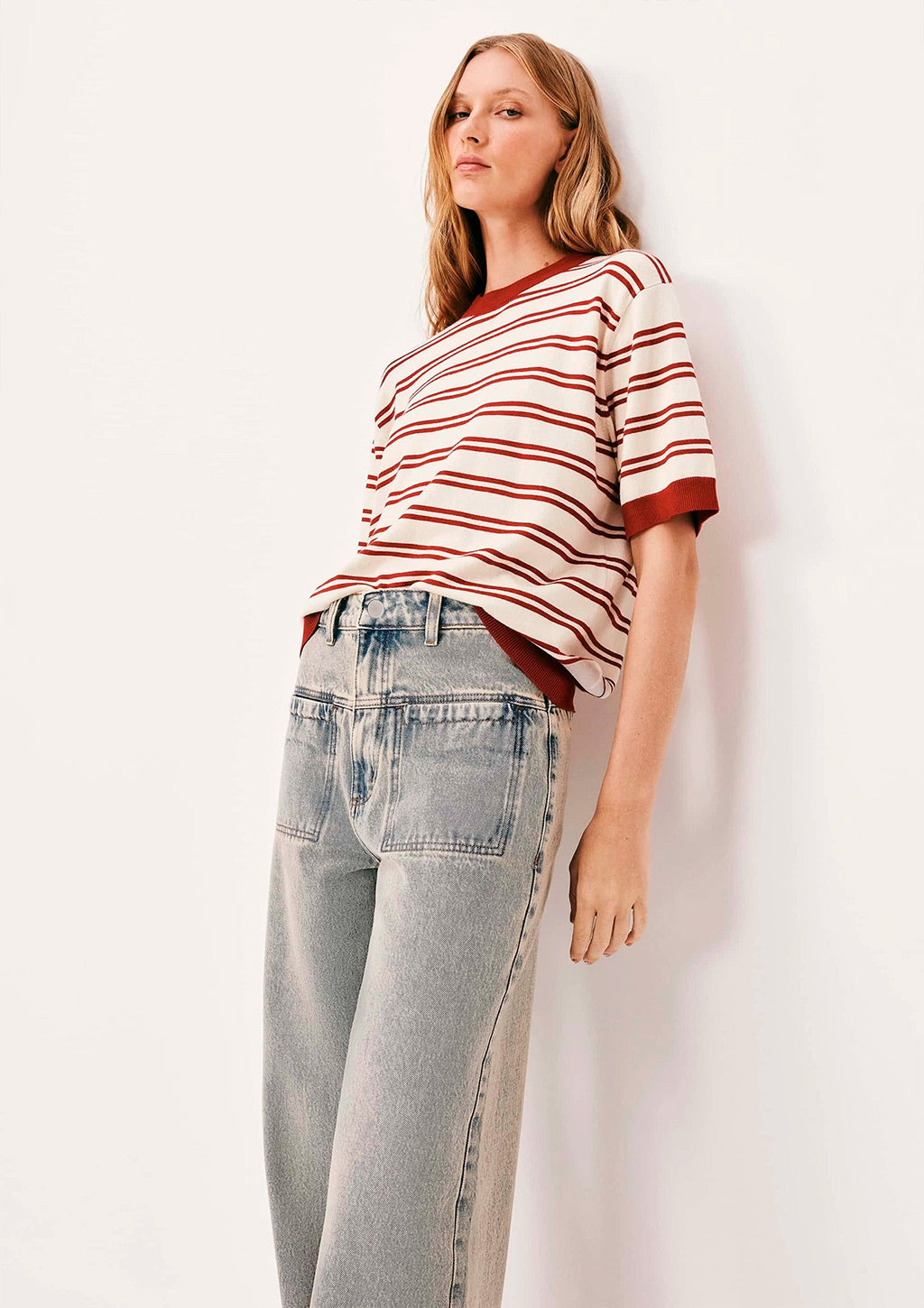 Calça Jeans Wide Leg Hering Cintura Alta Feminina - Azul