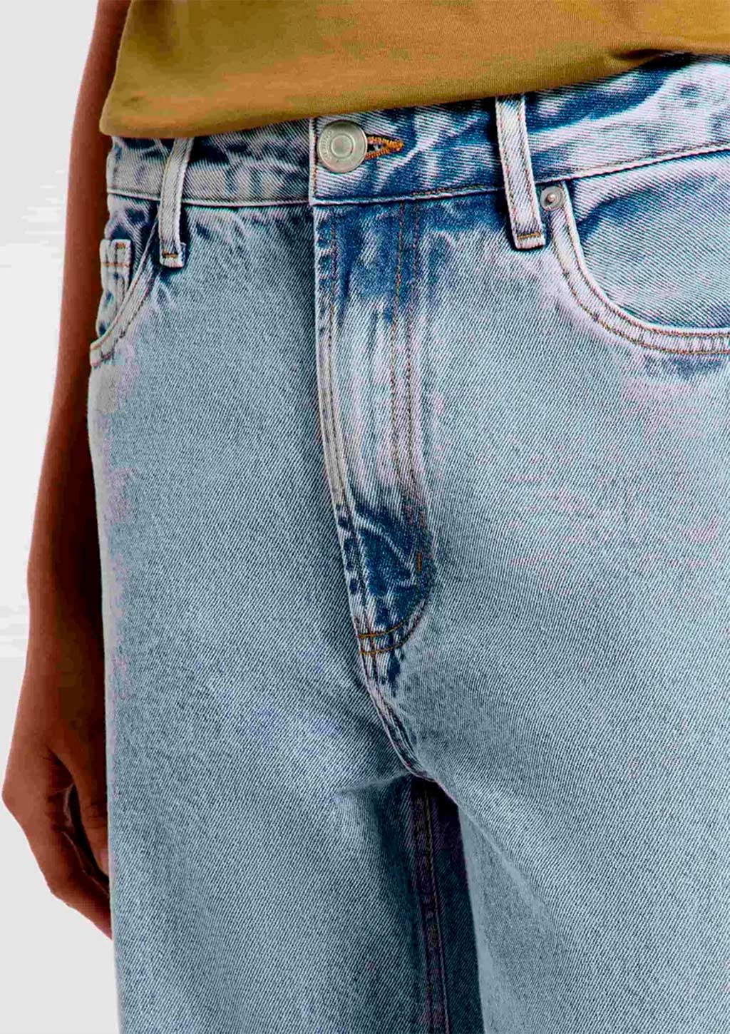 Calça Jeans Wide Leg Hering Cintura Média Feminina - Azul
