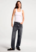 Calça Jeans Reta Hering Cintura Média Feminina - Preto