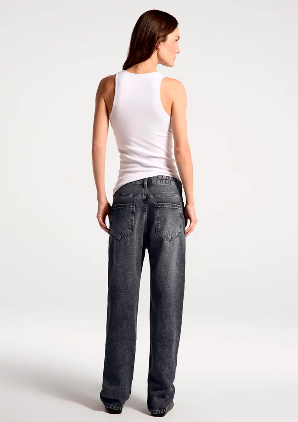Calça Jeans Reta Hering Cintura Média Feminina - Preto