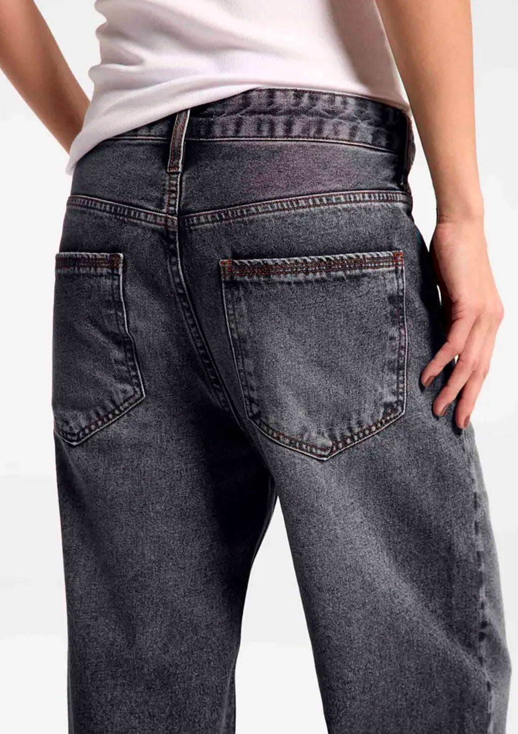 Calça Jeans Reta Hering Cintura Média Feminina - Preto