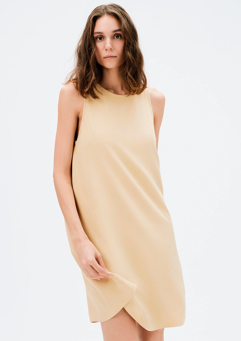 Vestido Regata Curto Hering Em Viscose Feminino - Bege