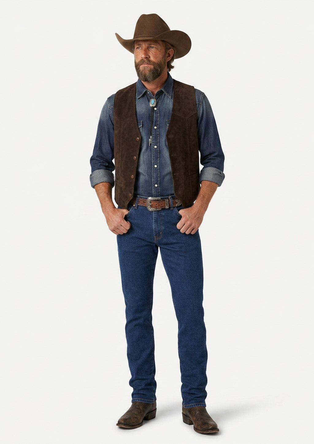 Calça Jeans Western Slim Wrangler Masculina - Azul