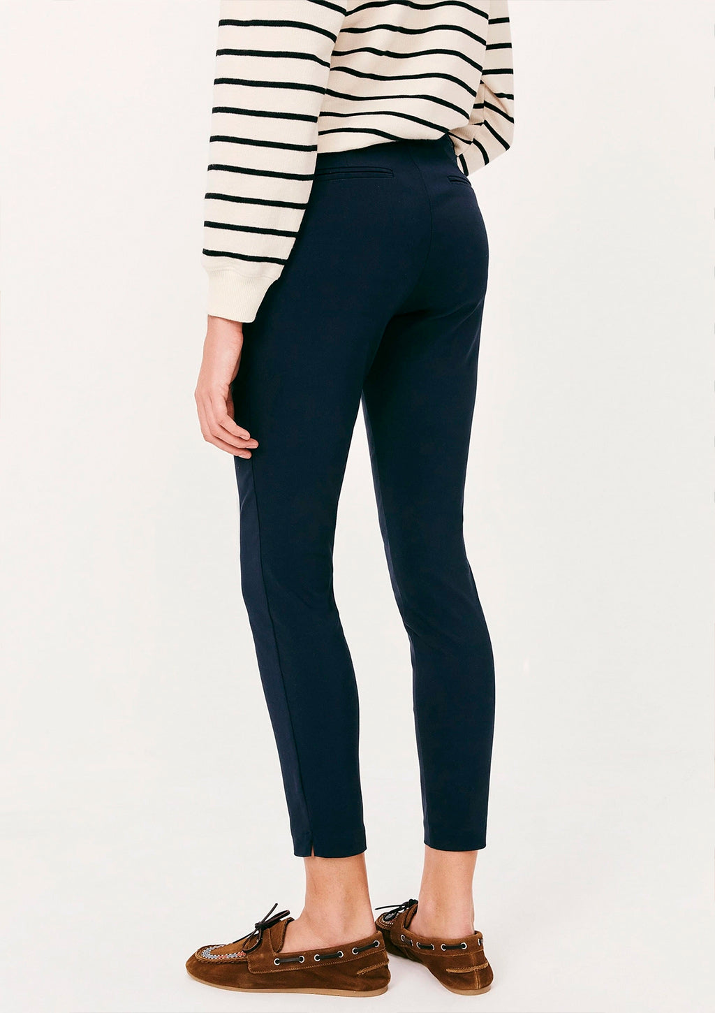 Calça Cintura Média Hering Em Alfaiataria Feminina - Azul