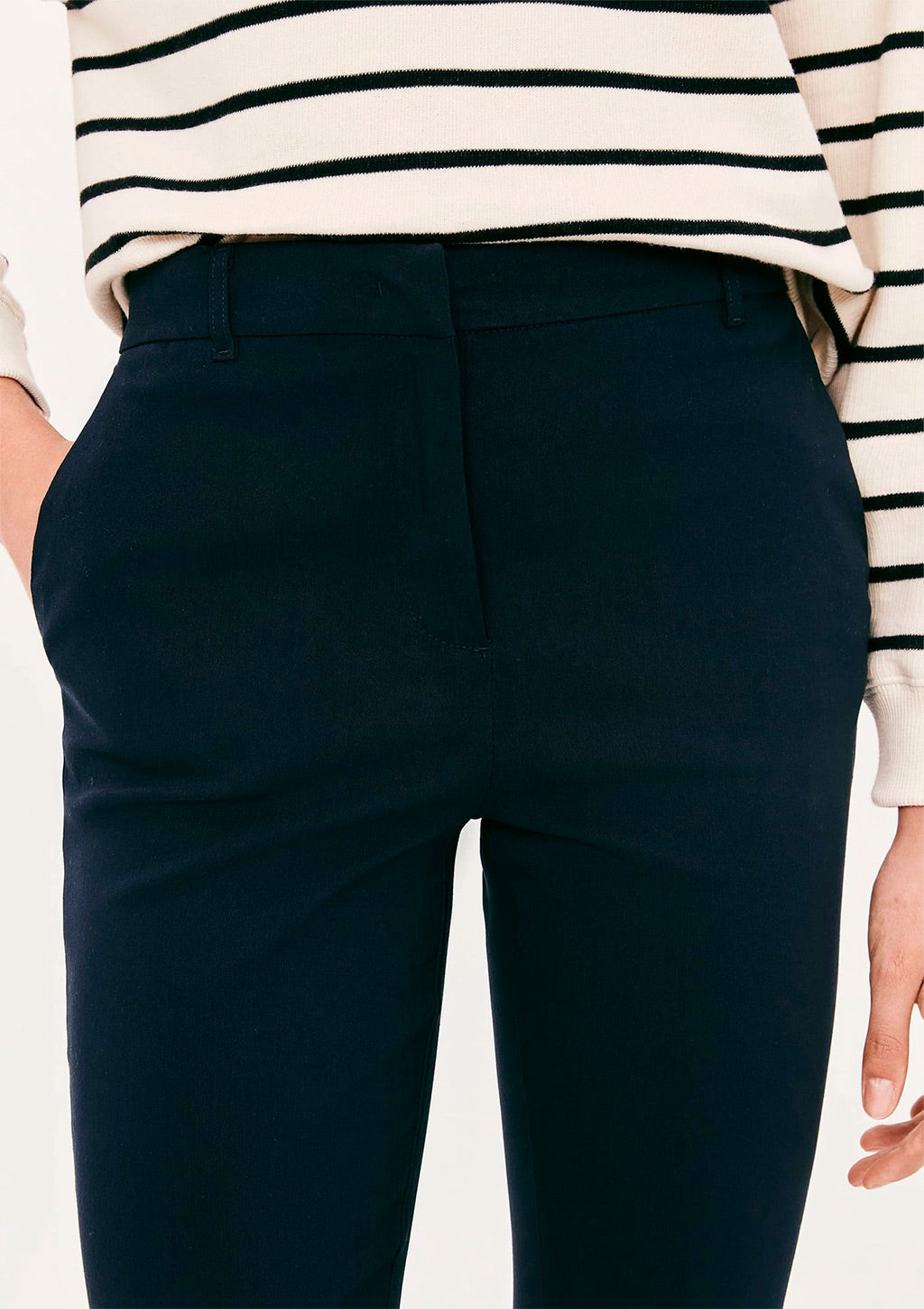 Calça Cintura Média Hering Em Alfaiataria Feminina - Azul