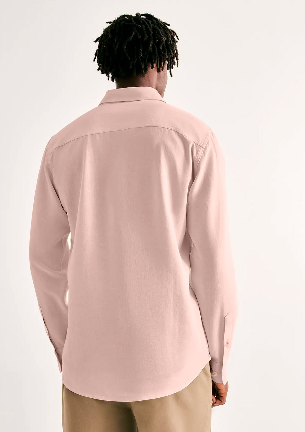Camisa Manga Longa Hering Em linho Masculina - Rosa