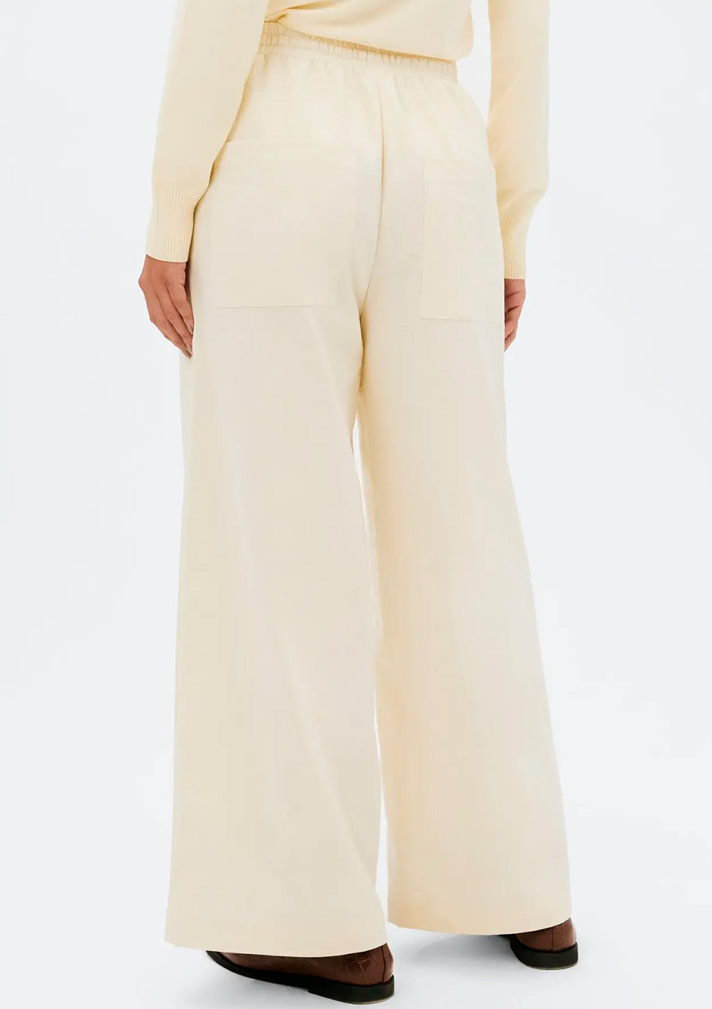 Calça Reta Cintura Alta Com Linho Hering Feminina - Creme