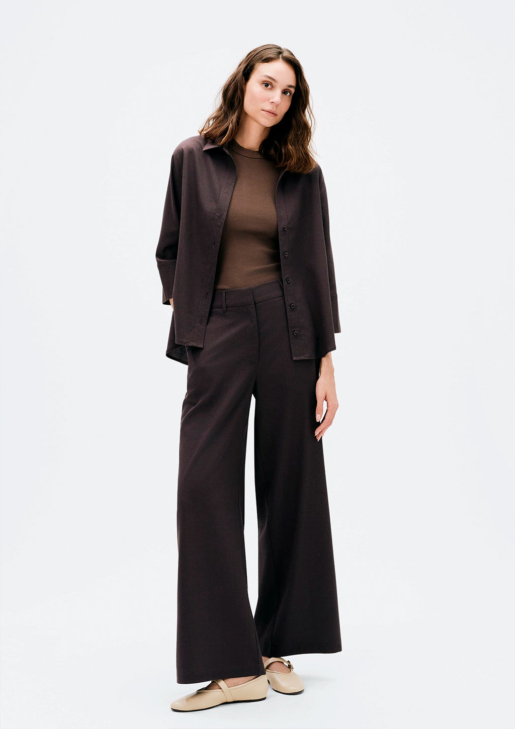 Camisa Manga 7/8 Hering Com Linho Feminina - Cinza