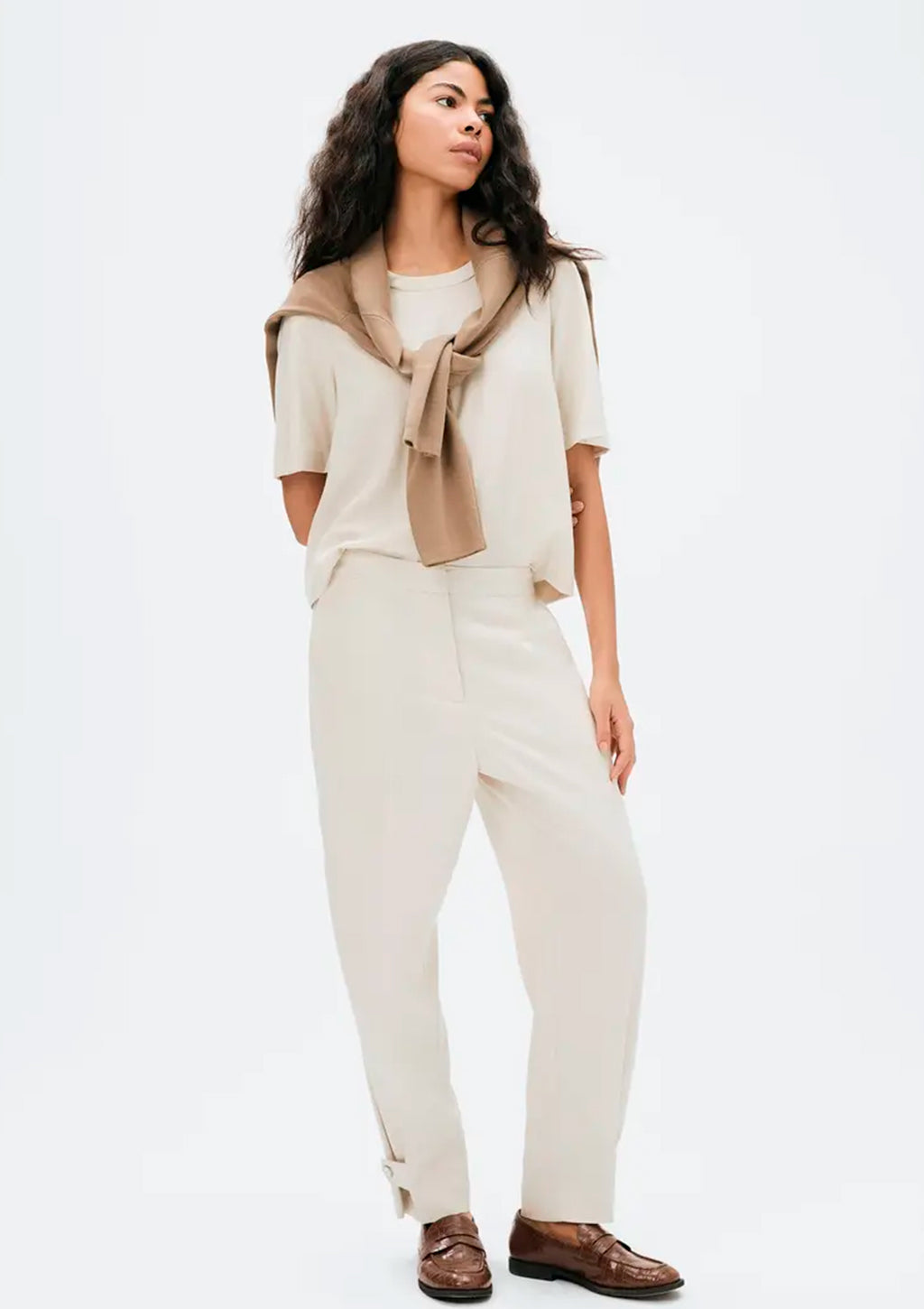 Calça Em Alfaiataria Hering Com Linho Feminina - Off-White