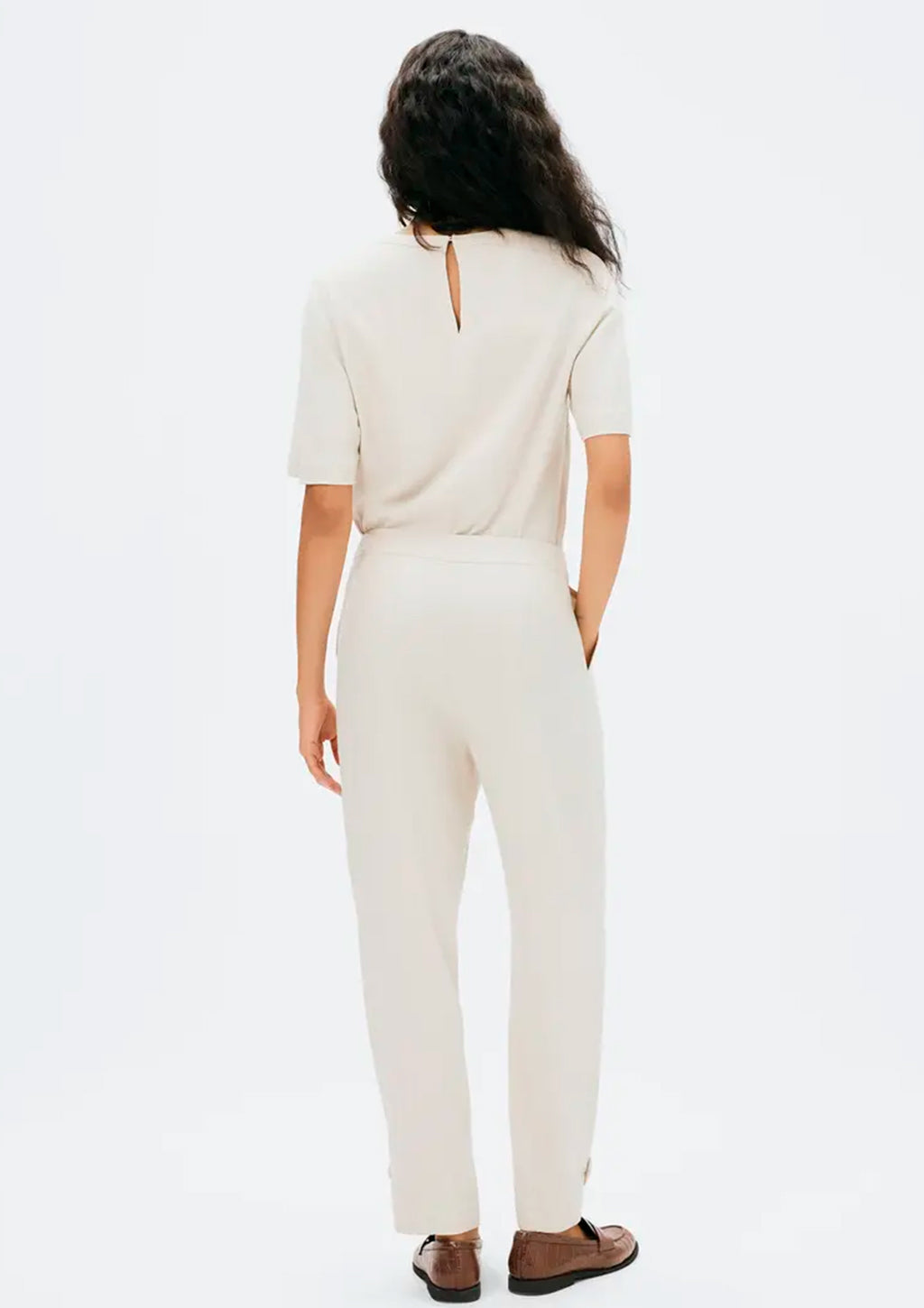 Calça Em Alfaiataria Hering Com Linho Feminina - Off-White