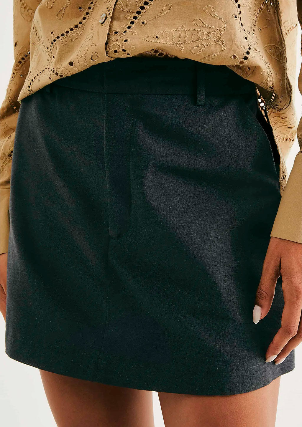 Shorts Saia Cintura Alta Hering Feminino - Preto