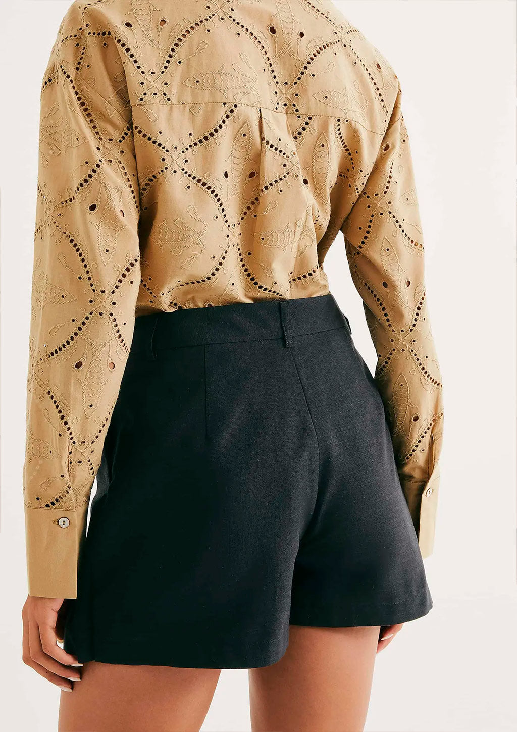 Shorts Saia Cintura Alta Hering Feminino - Preto