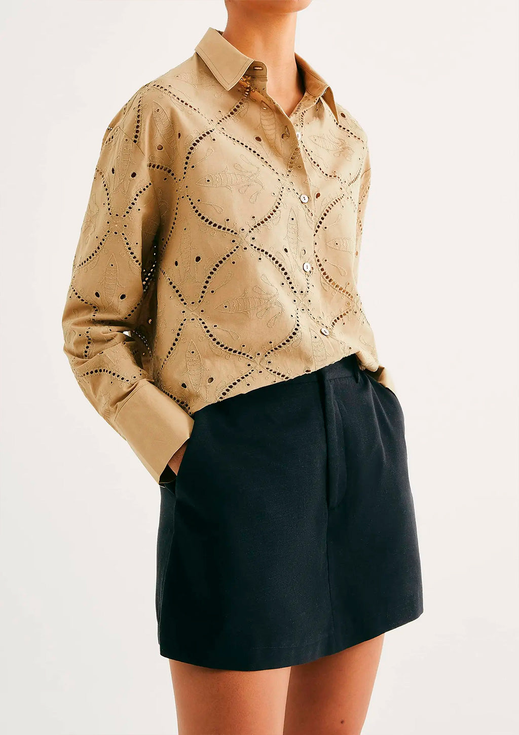 Shorts Saia Cintura Alta Hering Feminino - Preto