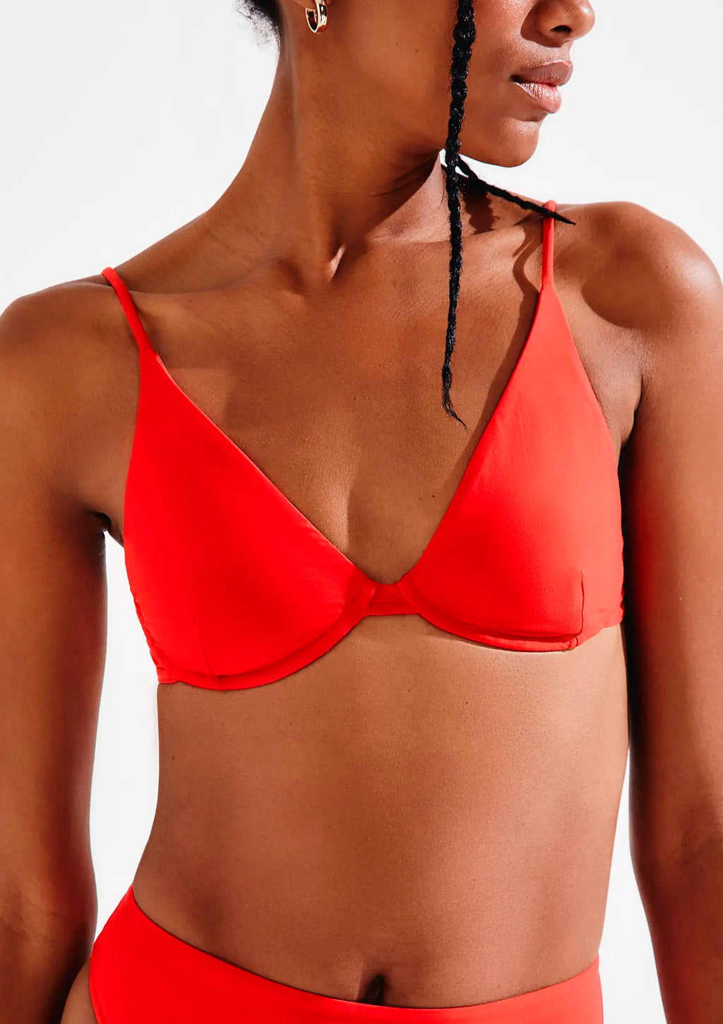 Top Biquíni Triângulo Hering Com Fio Lycra Feminino - Vermelho
