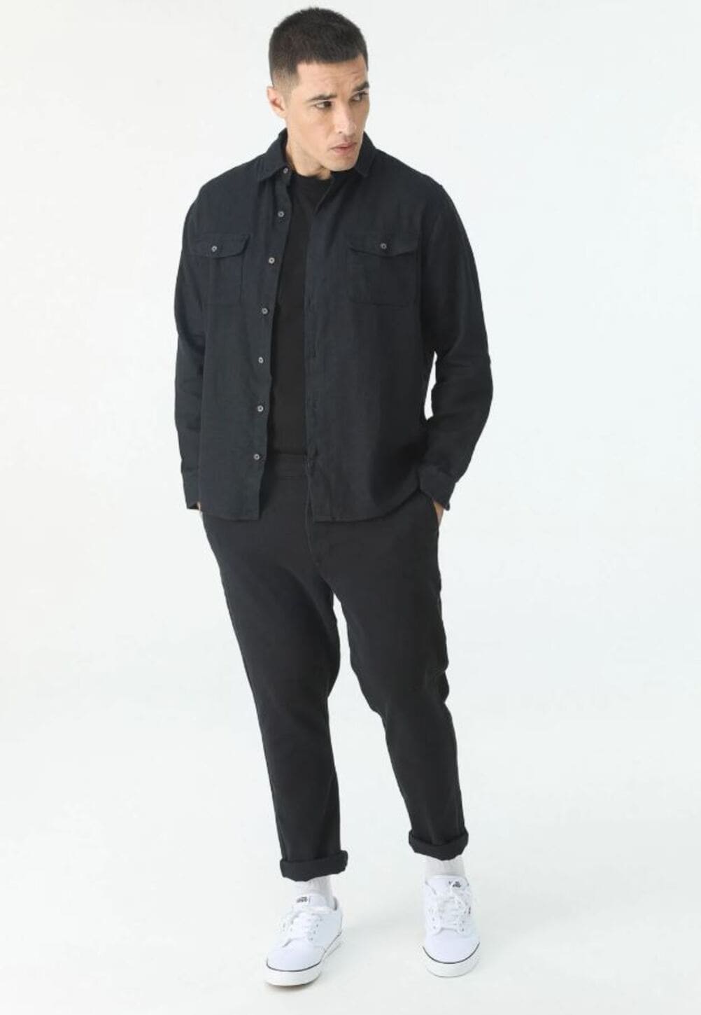 Calça Sarja Hering Taper Chino Masculina  - Preta