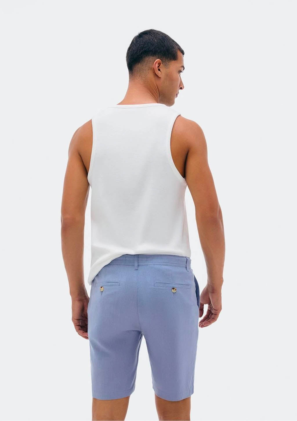 Bermuda Masculina Chino Em Linho Hering - Azul