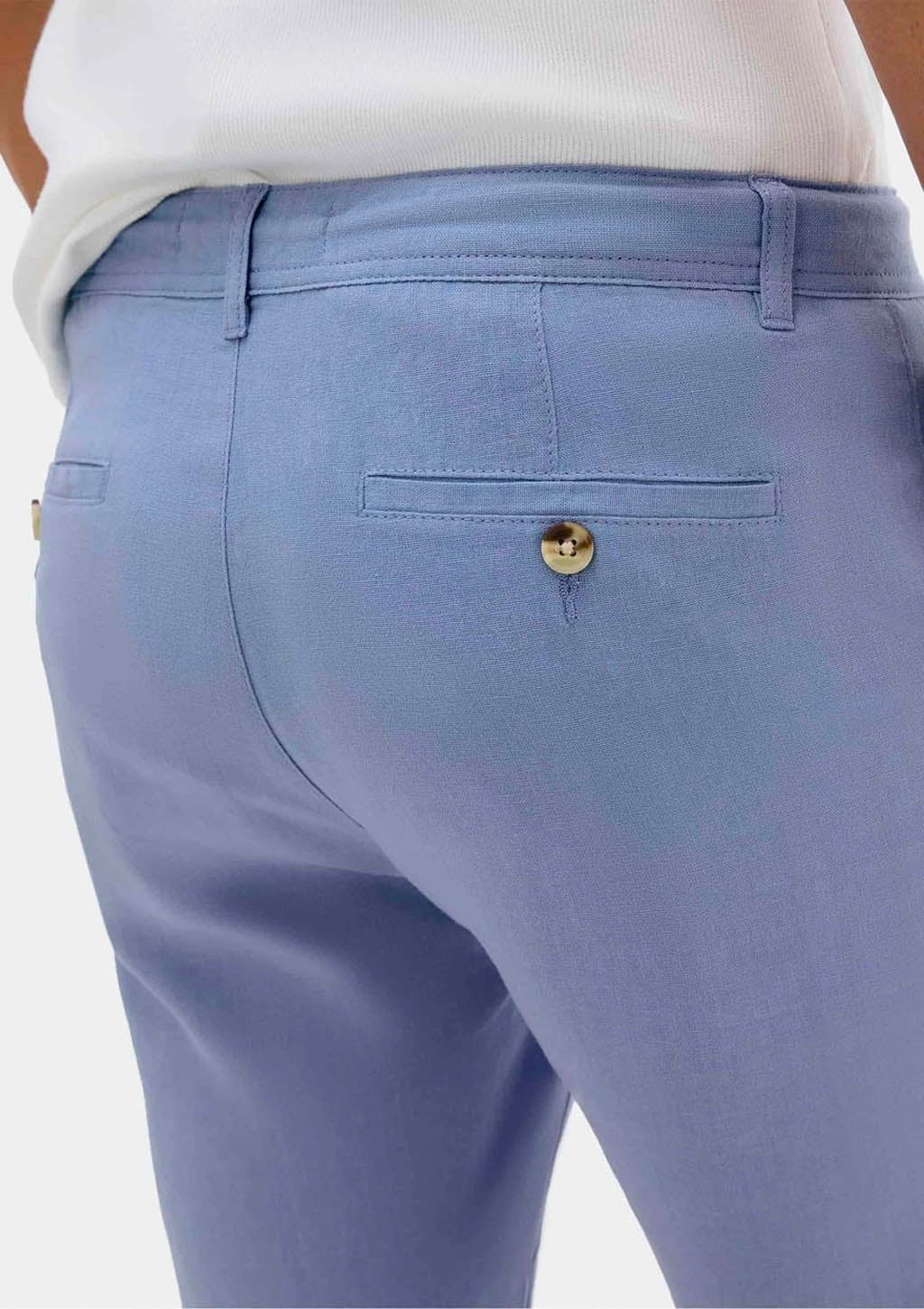 Bermuda Masculina Chino Em Linho Hering - Azul