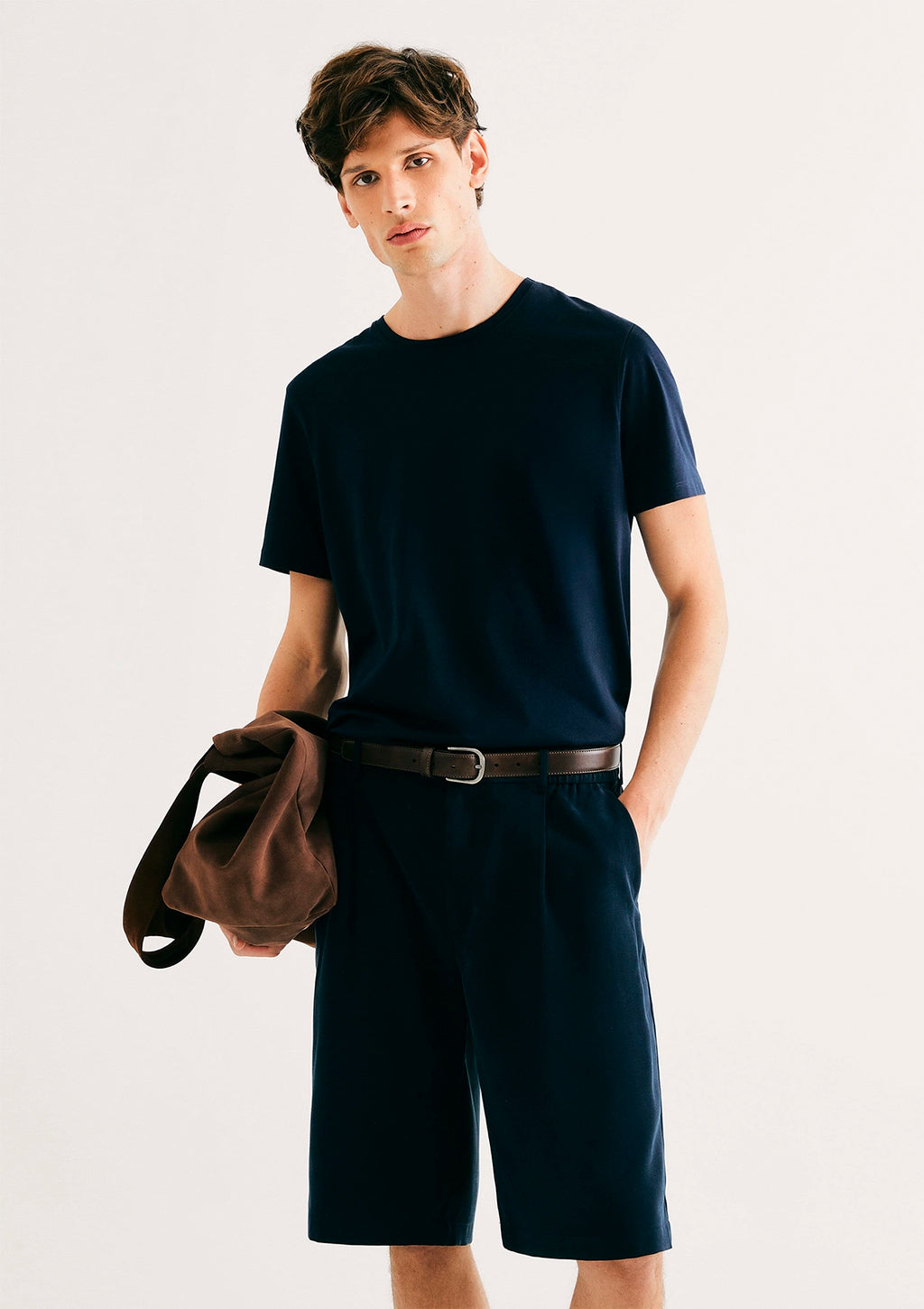 Camiseta Manga Curta Hering Básica Algodão Pima Masculina - Azul Marinho