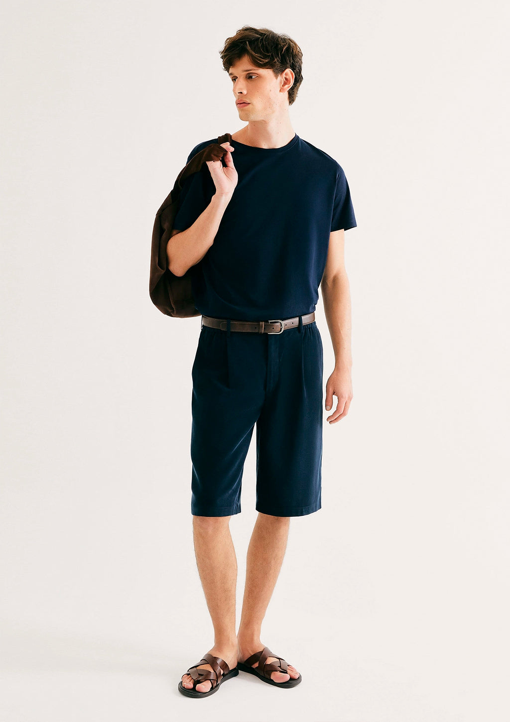 Camiseta Manga Curta Hering Básica Algodão Pima Masculina - Azul Marinho