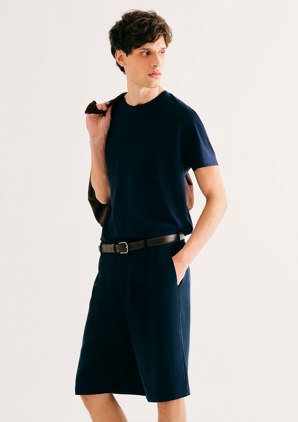 Camiseta Manga Curta Hering Básica Algodão Pima Masculina - Azul Marinho