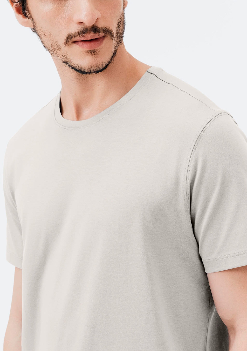 Camiseta Manga Curta Hering Básica Algodão Pima Masculina - Bege