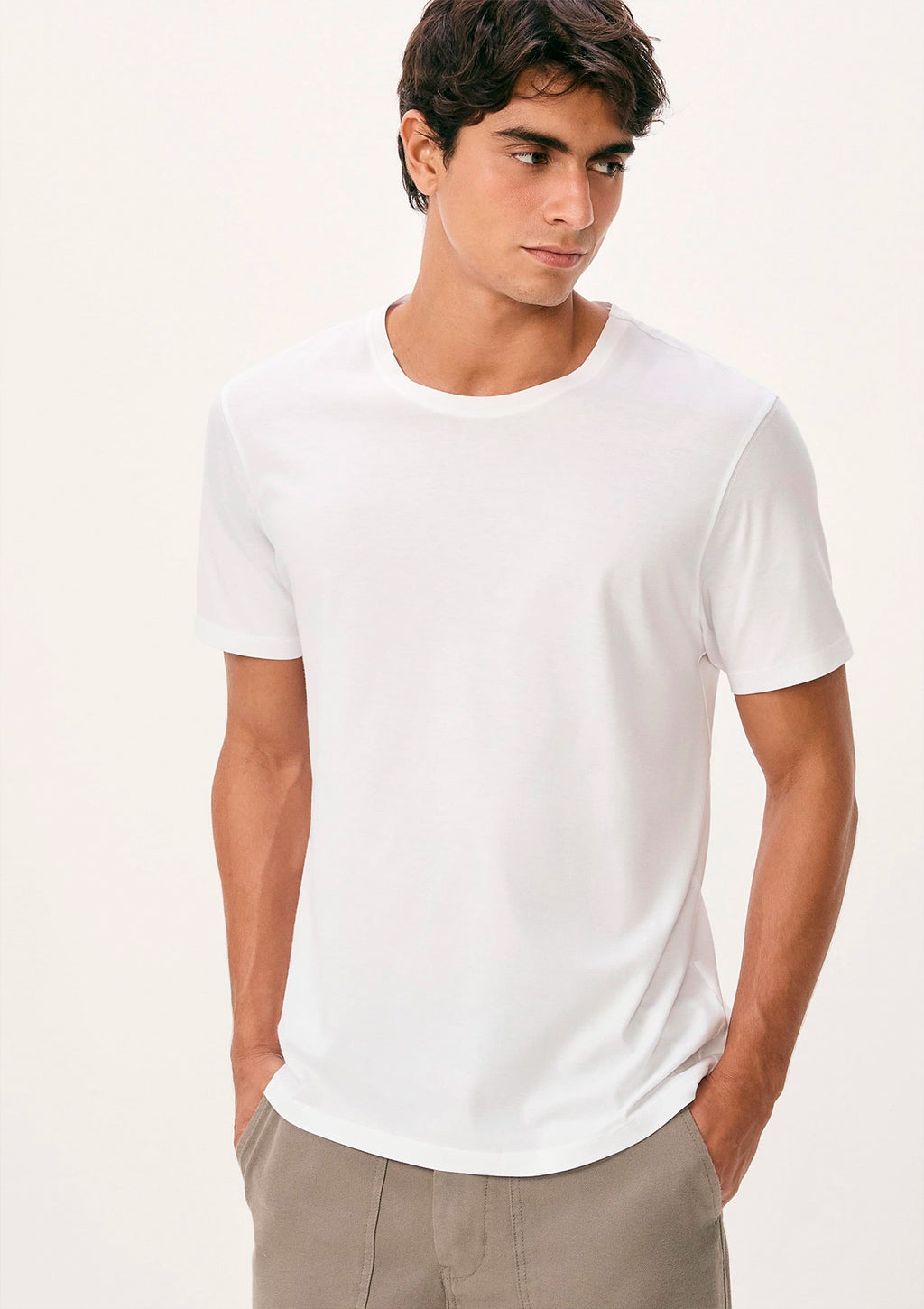 Camiseta Manga Curta Hering Básica Algodão Pima Masculina - Branco