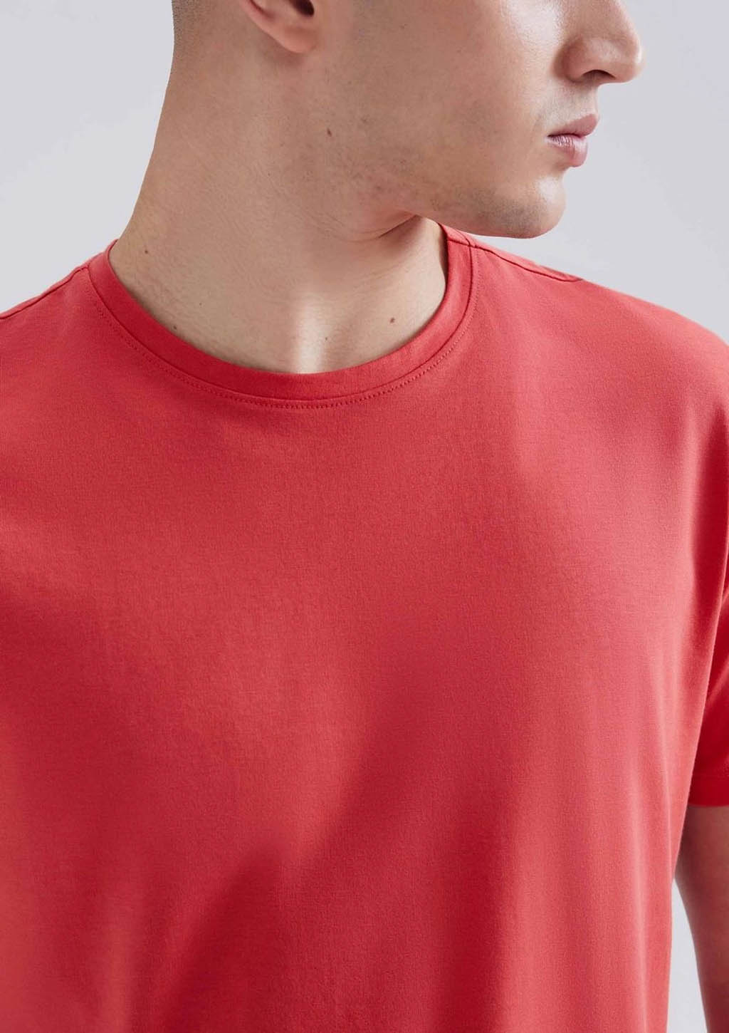 Camiseta Básica Manga Curta Algodão Pima Hering - Vermelho