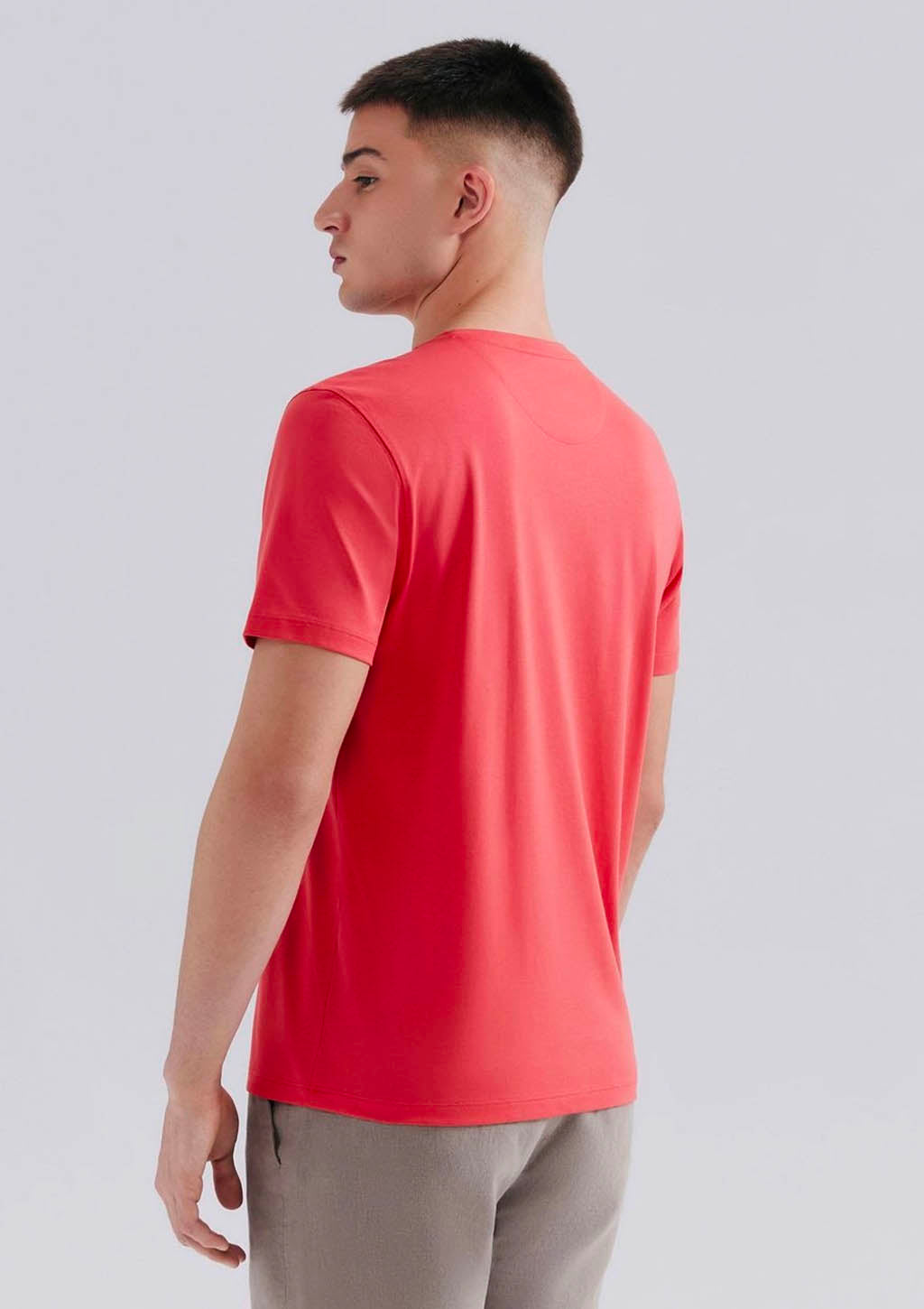 Camiseta Básica Manga Curta Algodão Pima Hering - Vermelho